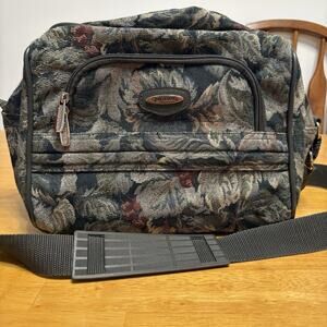 Jaguar‎ Makeup Travel Toiletry Bag Cosmetic Carry On 11.5"x9"x6" Floral Vintage